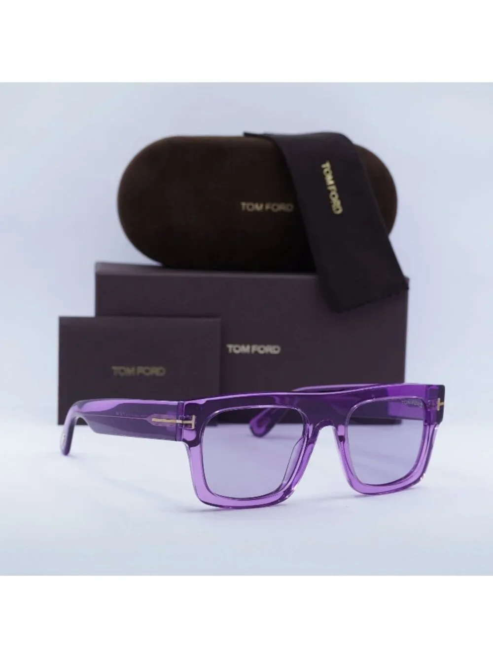 Tom Ford Fausto FT0711 81Y Square Unisex Sunglasses - Violet